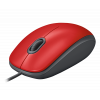 Logitech M110 Silent - Ratón - Diestro y Zurdo - Óptico - 3 Botones - Cableado - USB - Rojo
